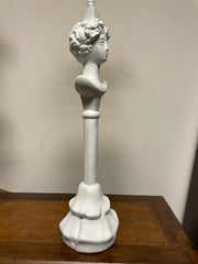 Pair Painted Plaster Table Lamps After Alberto Giacometti, "Tete de Femme"