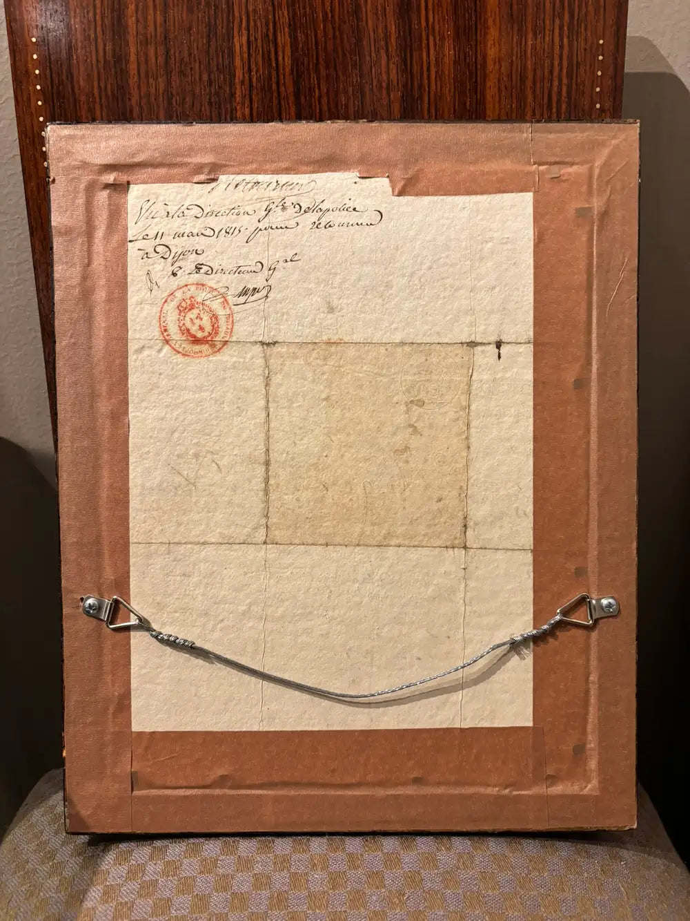 18th Century French Crayon Drawing in Period Ebonized and Gilt Wood Frame