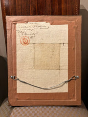 18th Century French Crayon Drawing in Period Ebonized and Gilt Wood Frame