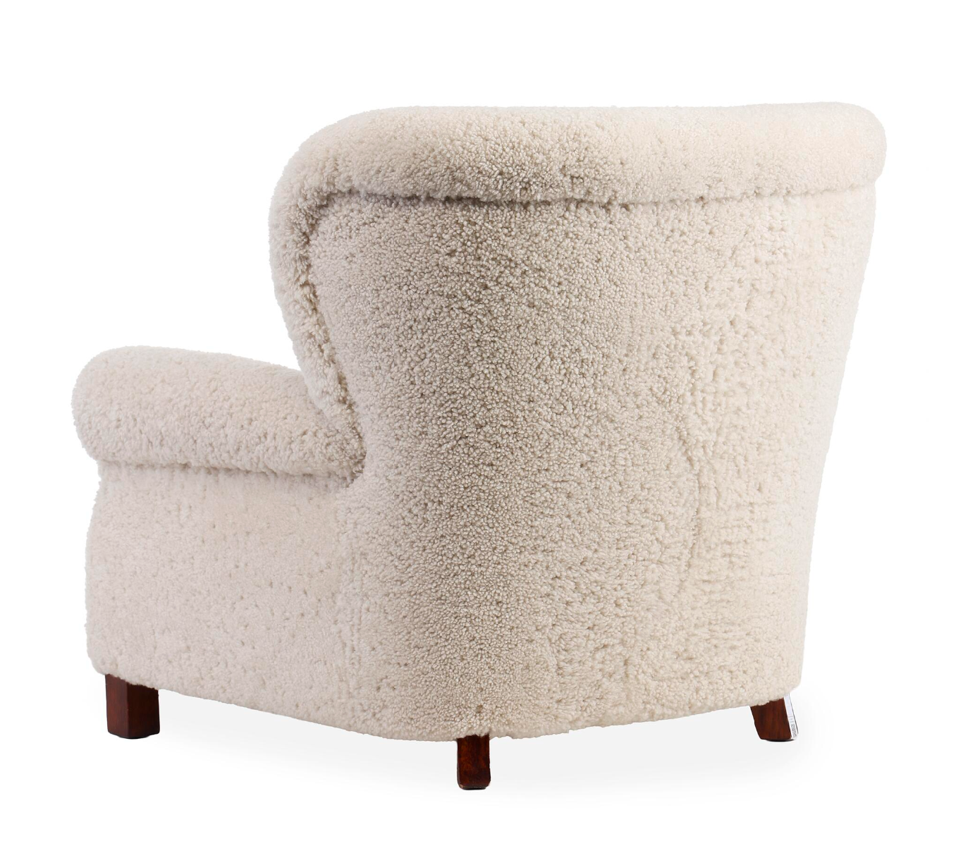 Fritz Hansen Model 1518 Easy Chair in Lambs Wool Upholstery