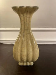 Chinese Crackle Glaze Fluted Vase