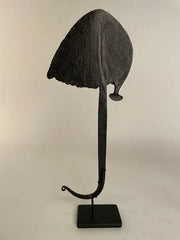 Pair of African Iron Bandaka Hoe Currency, Mounted on Custom Steel Bases