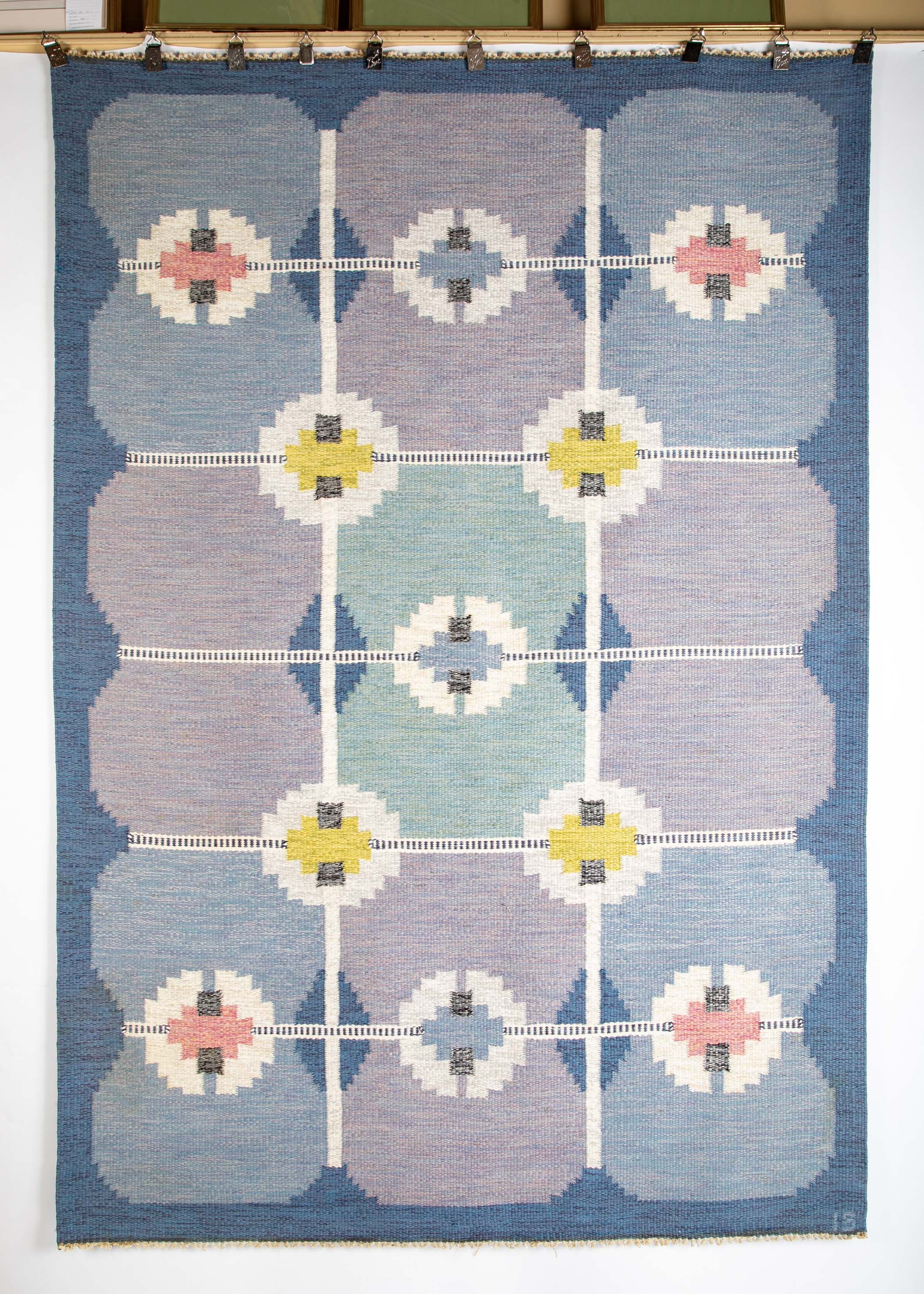 Ingegerd Silow Handwoven Wool Carpet in Rölakan Flatweave Technique