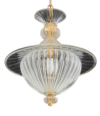 Barovier & Toso Gold-Flecked Glass Chandelier