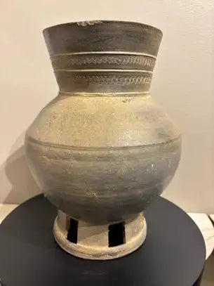 Korean Earthenware Pedestal Vessel, Three Kingdoms Period, 57 BC - 668 AD