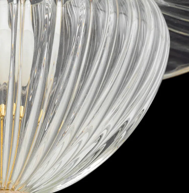 Barovier & Toso Gold-Flecked Glass Chandelier