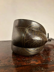 18th Century Japanese Silver Inlaid Iron Shogun Stirrup Abumi