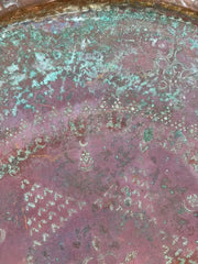 Moroccan Copper Charger With Etched Designs and Great Color