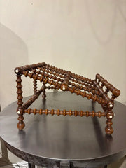 19th Century English Regency Turned Elmwood Book Stand with Bone Decoration