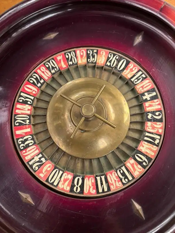 19th Century Continental Roulette Wheel with Lacquered Finish