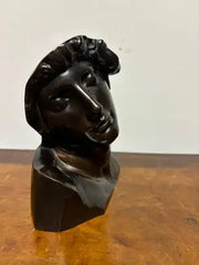 French Grand Tour Bronze Bust of Michelangelo's Dying Slave