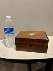 19th Century Walnut Box With Bone and Mother-of-Pearl Inlay