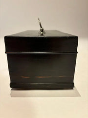 19th Century Dutch Ebony Box With Silver Mounts and Hinges