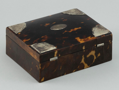 English Sterling Silver-Mounted Tortoise Shell Box
