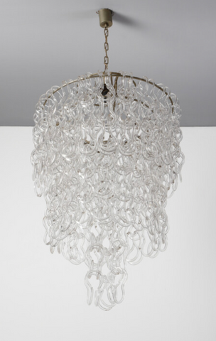 Angelo Mangiarotti Giogali Ceiling Lamp for Vetreria Vistosi - Chromed Metal and Glass