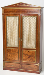 Pair of Empire Brass-Mounted Mahogany Cabinets