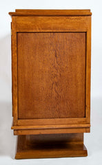 French Cerused Oak Three Door Sideboard with Geometric Motifs, Art Deco