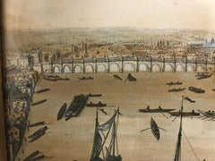 18th Century Color Engraving of Westminster, Somerset House in Original Frame