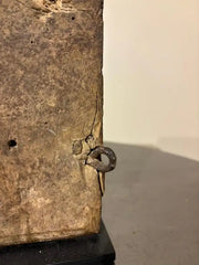 17th Century Spanish Carved Walnut Door Panel on Baroque, Hand-Carved, Steel Base