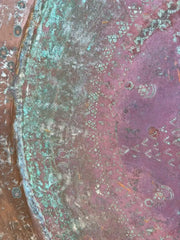 Moroccan Copper Charger With Etched Designs and Great Color