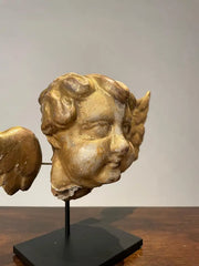 18th Century Italian Gilt Wood Winged Angel Putto