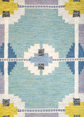 Ingegerd Silow Handwoven Wool Carpet in Rölakan Flatweave Technique