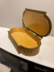 Anglo Indian Diamond Pattern Straw Work Box