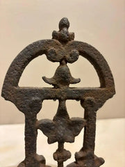 Two 17th Century French Iron Choir Screen Fragments, Mounted on Custom Bases