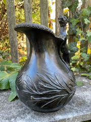 19th Century Italian Grand Tour Bronze Wine Vessel Askos with Panther Handle
