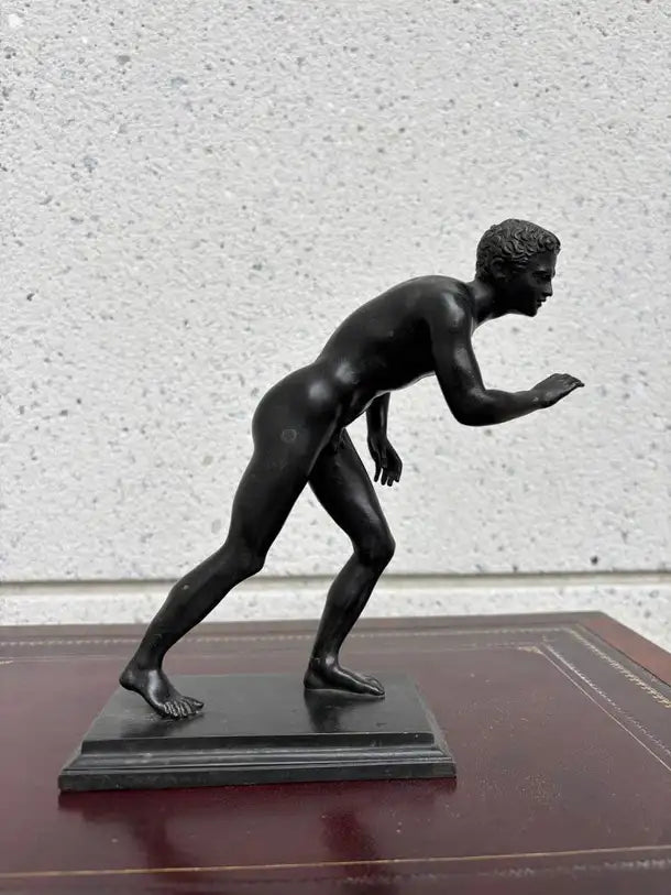 Grand Tour Bronze of a Nude Wrestler after the Roman Original from Herculaneum