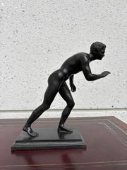 Grand Tour Bronze of a Nude Wrestler after the Roman Original from Herculaneum
