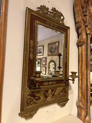 French Empire Style Gilt Bronze Two Light Candle Sconce with Swan Decoration