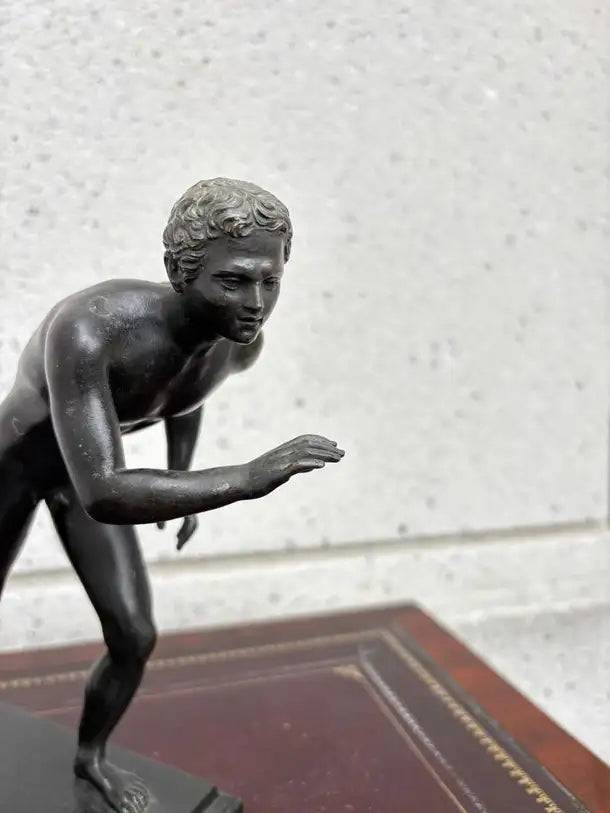 Grand Tour Bronze of a Nude Wrestler after the Roman Original from Herculaneum