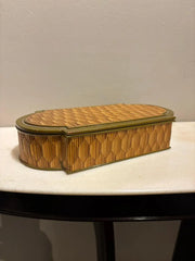 Anglo Indian Diamond Pattern Straw Work Box