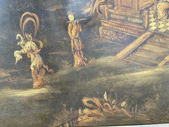 Chinese Painted and Lacquered Panel Landscape with Figures, Large Scale