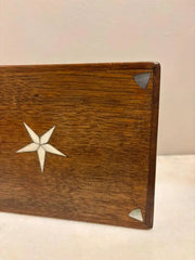 19th Century Walnut Box With Bone and Mother-of-Pearl Inlay