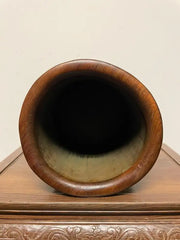 Chinese Bamboo Calligraphy Brush Holder Carved with Scholars in a Garden