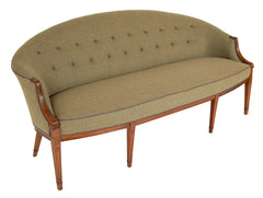 Frits Henningsen Danish Tufted Upholstery and Mahogany Sofa