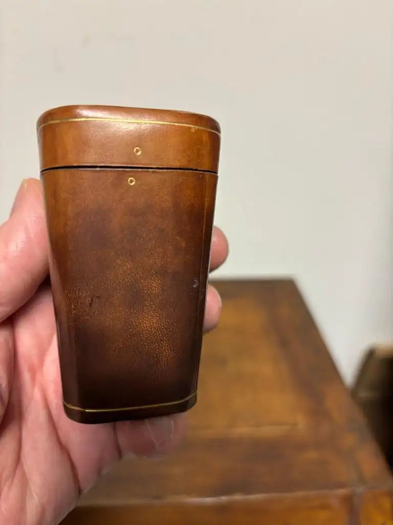 Vintage Italian Leather Gambling Dice Cup