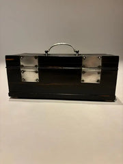 19th Century Dutch Ebony Box With Silver Mounts and Hinges