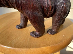 19th Century Swiss Black Forest Carved and Stained Walnut Bear