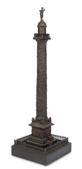 Grand Tour Bronze Model of the Vendôme Column, 19th Century, Mounted on Slate Base