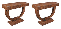 Specially Commissioned Dual Purpose Pair of Palmwood Console Tables and/or Palmwood Serving Table, after E.J. Ruhlmann, Art Deco Style