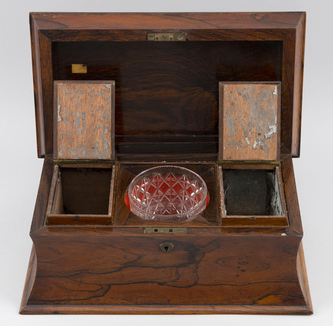 19th Century English Rosewood Veneer Tea Caddy