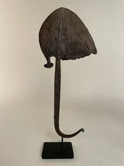 Pair of African Iron Bandaka Hoe Currency, Mounted on Custom Steel Bases