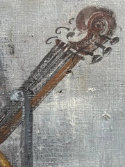18th Century Italian Trompe L'Oeil Painting On Canvas Of Musical Instruments