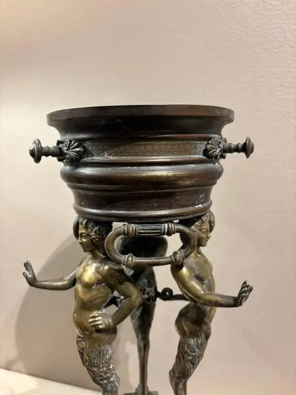 19th Century Italian Grand Tour Bronze Brazier, Ancient Pompeii Original