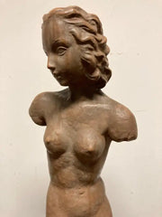 Terracotta Female Nude, Austrian Art Deco, Goldscheider, Vienna