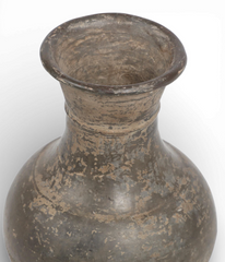 Baluster Form Grey Glazed With Textured Band Decoration Vase Possibly Korean