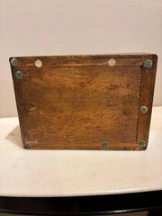 19th Century Walnut Box With Bone and Mother-of-Pearl Inlay